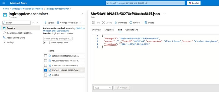 Verify blob creation